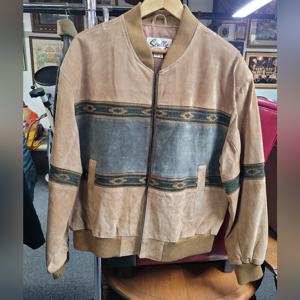 Vintage Scully Leather Jacket Mens Medium Brown Bomber